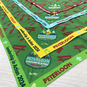 ผ้าพันคอสカウท์แบบสั่งทำฟรี ออกแบบเองได้ ผ้าพันคอสำหรับกิจกรรมกลางแจ้ง ผ้าโพลีเอสเตอร์ผสมคอตตอน ปักลาย สำหรับเด็กชายและเด็กหญิง เหมาะสำหรับค่ายฤดูร้อน - Product Image 2