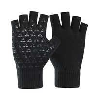 Gants de cyclisme mi-doigts en coton/élasthanne, longueur poignet, pour hommes et femmes, style couple, automne/hiver, tricotés, avec bouts des doigts exposés pour la chaleur