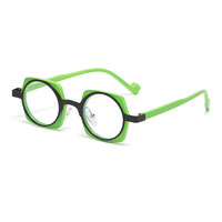 Gafas cuadradas universales para hombres y mujeres, montura metálica resistente combinada con lentes transparentes de PC con filtro de luz azul.