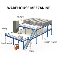 Mezzanine industrielle en acier pour entrepôt, rayonnage à palettes personnalisé, multi-niveaux, protection anticorrosion, revêtement en poudre, Chine