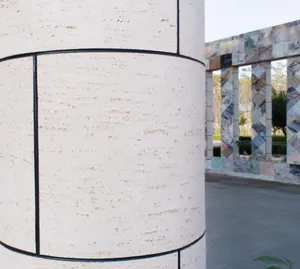 모조리 타일-넓은 줄무늬 돌 회색 대리석 보기 연약한 광택이 없는 외부 벽 벽돌 도와 벽 도와