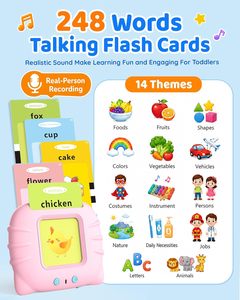 Cartes flash parlantes en peluche Aullsaty pour les tout-petits de 1 à 3 ans, 248 mots fréquents, jouet éducatif <span class=keywords><strong>Montessori</strong></span>, apprentissage sensoriel pour l'autisme, garçons - Product Image 3