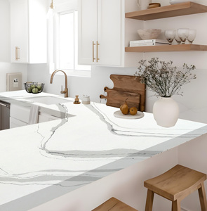 HIC Fabricación directa Encimeras modernas de cuarzo Calacatta Piedra artificial de alta calidad Losa grande Pared de cocina y mesa baja - Product Image 6