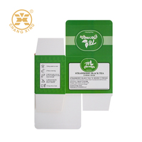 Caja de Té Negra Personalizada con Barniz Brillante, Papel Blanco Limpio, ODM, CMYK, Caja con Cierre de Solapa, 20/25 Paquetes, Máquina Envasadora de T