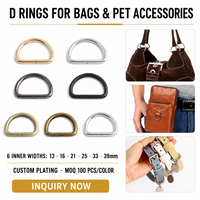 Perangkat Keras Anjing Cincin Berbentuk D Cincin D Gesper Sabuk Pengaman Datar Cincin D untuk Tas Selempang