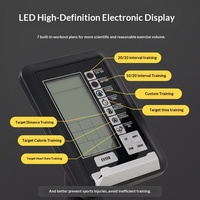 Bicicleta de Ejercicio Cardiovascular con Resistencia al Viento, Pantalla LED Autoalimentada, Bicicleta de Remo Comercial, Bicicleta de Fitness Vertical de Aluminio