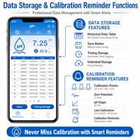 Testeur intelligent de pH, ORP et température avec contrôle par application, précision ±0,01pH, étanche IP67 pour le test de la qualité de l'eau