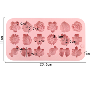 Molde de Silicona <span class=keywords><strong>para</strong></span> <span class=keywords><strong>Chocolate</strong></span> con 18 Cavidades de Diferentes Formas de Flores y Hojas <span class=keywords><strong>para</strong></span> Repostería, Dulces de Goma y <span class=keywords><strong>Chocolate</strong></span>, Molde de Resina de Silicona - Product Image 2