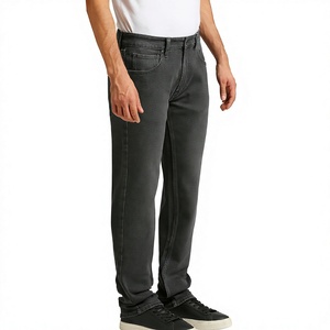 Jeans bleus pour hommes haut de gamme sur mesure OEM, coupe droite ample, nouvelle collection 2025, vente en gros, logo personnalisé, directement de l'usine, haute qualité - Product Image 2