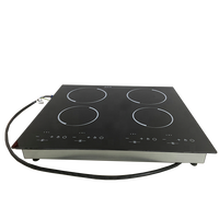Cuisinière électrique encastrable à 4 brûleurs avec éléments chauffants, cuisinière en céramique à commande tactile