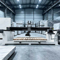 Scie à pont CNC 5 axes HMI haute précision pour la découpe et la gravure de plaques de pierre et de marbre, avec moteur à pompe à roulement 380V/220V