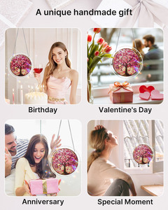 Romántico atrapasueños de acrílico con diseño de árbol de corazones, venta al por mayor, decoración de San Valentín, patrón personalizado OEM, adorno colgante para ventana interior. - Product Image 6