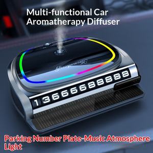 Ambientador Metálico para Coche con Molde Privado Patentado por Amazon, Rociador Automático, Señal de Estacionamiento con Energía <span class=keywords><strong>Solar</strong></span>, Luz Ambiental y Fragancia - Product Image 2