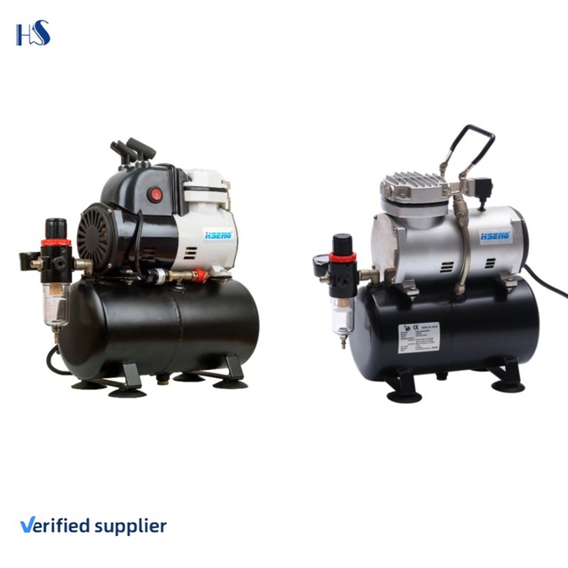 AF186 HIGH QUALITY OIL-LESS MINI PISTON TYPE 1/6HP 3L TANK 20-23L/MIN AIRFLOW AIRBRUSH AIR COMPRESSOR