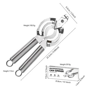 Abrelatas de acero inoxidable multifuncional, utensilio de cocina resistente para una apertura fácil - Product Image 3