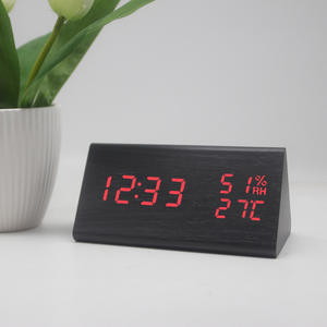 OEM Elektrikli Çok Fonksiyonlu LED Dijital Ahşap Ofis Çalar Saati, Akustik Kontrol Algılamalı Zaman, Tarih ve Sıcaklık Göstergeli - Product Image 4