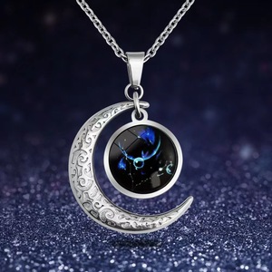 Collares con Colgantes Temáticos de los 12 Meses del Año, Brillantes y en Oferta, para Mujeres y Hombres, de Plata, con Signos del Zodiaco, de Aleación, Regalo de Boda, Joyería para Fiestas - Product Image 3