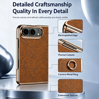Étui de luxe en cuir électroplaqué Minibook Light Luxury avec protection d'écran, coque de téléphone antichoc pour iPhone Duo