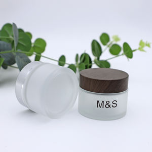 Pots en verre givré personnalisés pour crème visage, vides, 5g, 10g, 50g, avec couvercles en plastique pour cosmétiques - Product Image 4