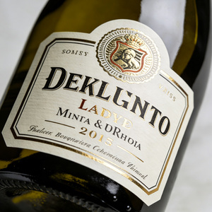 Étiquette de vin personnalisée en papier texturé avec gaufrage en feuille d'or 3D, autocollante, de qualité alimentaire, avec logo privé, pour bouteilles de vin - Product Image 1