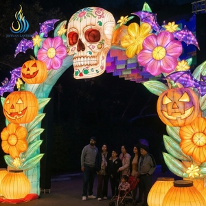 Arco Gigante per Esterni a Tema Halloween con Zucca, Teschio di Zucchero e Pipistrello, Lanterna per Eventi e Decorazioni del Giorno dei Morti - Product Image 5