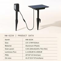 Projecteur solaire LED extérieur IP65 150-300LM avec panneau solaire CdTe à film mince et capteur de lumière en aluminium pour éclairage de jardin, cour et arbres