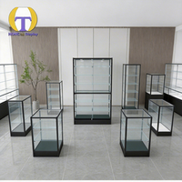 Vitrine de présentation haut de gamme en aluminium pour magasin de tabac, avec comptoir en verre trempé et éclairage LED, pour fournisseurs de matériaux bruts