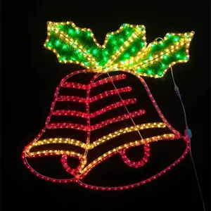 2023 Neue Weihnachts dekoration im Freien 2D Bell Xmas Rope Motiv Lights