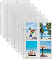 Carpeta de 3 Anillas con Personalización de Fábrica con 4 Bolsillos de Alta Transparencia para Tarjetas de PP y Notas, Compatible con Álbum de Fotos de 4 x 6