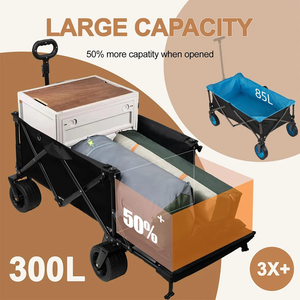 Wagon utilitaire pliable Wagon pliant pique-nique aventure avec ouverture de la couverture arrière - Product Image 3