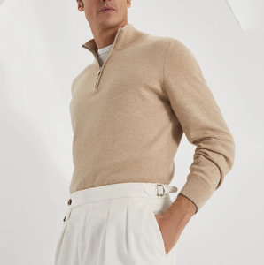 [Vendita calda] maglioni da <span class=keywords><strong>uomo</strong></span> in Cashmere mezza Zip dolcevita OEM e ODM Cardigan personalizzato Designer maglione maglione da <span class=keywords><strong>uomo</strong></span> - Product Image 1