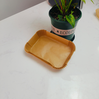 Papier de cuisson rectangulaire naturel anti-graisse pour friteuses à air, idéal pour les restaurants de restauration rapide