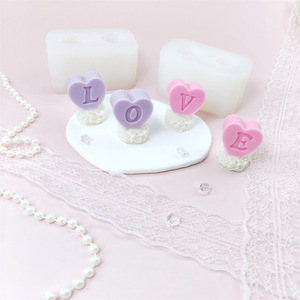 Mattiniera LOVE Rose Love LOVE Flower colonnina in Silicone stampo decorazione per decorazione di candele di san valentino - Product Image 2