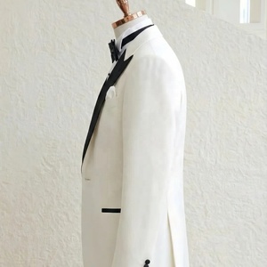<span class=keywords><strong>Costume</strong></span> de <span class=keywords><strong>mariage</strong></span> sur mesure, <span class=keywords><strong>costume</strong></span> de smoking pour <span class=keywords><strong>homme</strong></span> en satin sur revers/boutons et poche basse, blanc et noir - Product Image 5