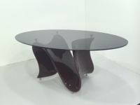 Pied de table en acier et verre pour salle à manger, ensemble de meubles, pied de table en marbre, base de table à tulipe en fibre de verre