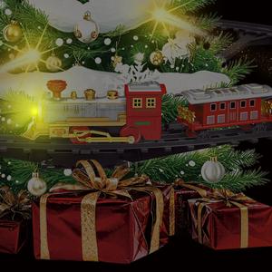 Tren de pista de Navidad, juguete con ranura, montaje educativo creativo, iluminación, música, tren de juguete clásico, tren eléctrico de juguete de plástico - Product Image 3