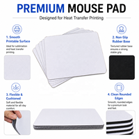 Tapis de souris vierges pour sublimation, tapis de souris en néoprène pour transfert thermique, tapis de bureau antidérapants pour le bureau, les jeux et les cadeaux promotionnels