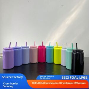 Cross-border 316 Stainless Steel <b>Insulated</b> <b>Cup</b> Double-layer Vacuum Mason Jar Matte Spray-painted Cola Can Simple Straw Children - Product Image 2