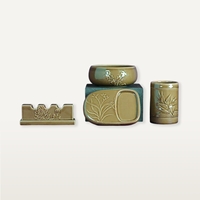 Ru Ware Tea Dust Glaze Scholar's Set Mei Lan Zhu Ju 'Four Gentlemen' Collection ICH Master Li Tinghuai-Porcelana impermeable