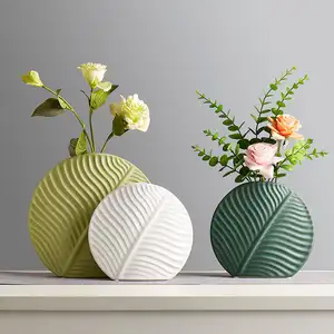 2022 Morandi цветная Моранди полосатая ребристая матовая цветочная керамическая ваза в нордическом стиле для свадебного домашнего декора