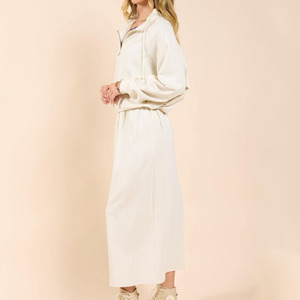 Gonna da donna in due pezzi Set <span class=keywords><strong>felpa</strong></span> con Zip Maxi abito abbinato a Maxi gonne Casual 2 pezzi Set di abiti - Product Image 2