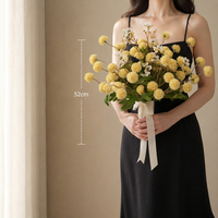 Fleurs artificielles en soie, pissenlits simulés à 5 têtes et mini-chrysanthèmes boule, pour décoration de table de salon