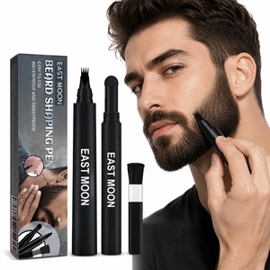 Kit de stylo de remplissage de <span class=keywords><strong>barbe</strong></span> 3 en 1 East Moon avec brosse, outil de façonnage et d'entretien de la <span class=keywords><strong>barbe</strong></span> pour hommes, aspect naturel, logo personnalisé, vente en gros - Product Image 1