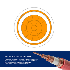 Câble isolé minéral BTTWY-Résistant au feu et étanche, utilisation industrielle/souterraine 0.6/1kV - Product Image 4