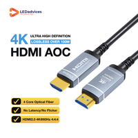 100m 4K60Hz Kecepatan Tinggi 18Gbps HDMI AOC Serat Optik HDR ARC HDCP2.2 untuk PS4/5 TV Box LCD PC Tahan EMI/RFI