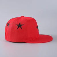 Gorra de Béisbol de 5 Paneles con Visera Plana para Hombre, Estilo Hip Hop, con Logotipo de Estrella Bordado