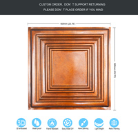 Livraison Gratuite, Plaques de Plafond Artistiques 3D 2x2 pieds, Panneaux Muraux Intérieurs en PVC Gaufré pour Hôtels et Bars PL05 Cuivre Ancien PAINTSDECOR
