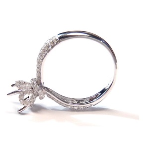 Design classique haute couronne polonaise conception 18k or blanc véritable diamant bijoux Solitaire semi-montage bague de fiançailles pour la mariée - Product Image 3