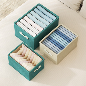 Caja de Almacenamiento de Ropa Moderna y Minimalista de Algodón y Lino, Plegable, Sin Tapa, Apilable, Organizador de Armario con Asas <span class=keywords><strong>para</strong></span> <span class=keywords><strong>Guardar</strong></span> <span class=keywords><strong>Pantalones</strong></span> - Product Image 3