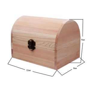 กล่องเครื่องประดับไม้สนตกแต่ง DIY กล่องสมบัติโจรสลัดไม้แบบยังไม่เสร็จสมบูรณ์ - Product Image 6